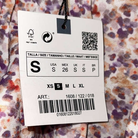 NWT ZARA Floral High Waisted Paperbag Shorts Small Blogger Favorite - Picture 9 of 10